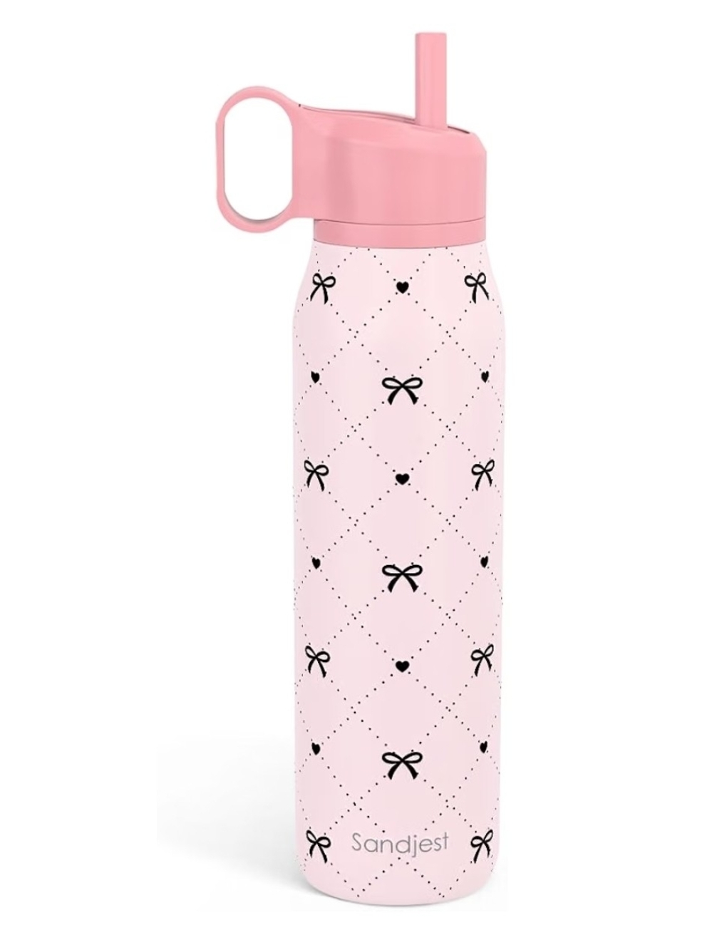 SANDJEST Bow Insulated Stainless Steel Water Bottle with Twist Lid - 20oz